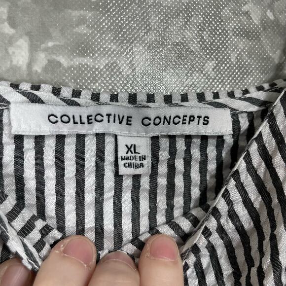 Collective Concepts Women’s Striped Off The Shoulder Peasant Blouse - Size XL - Picture 5 of 7